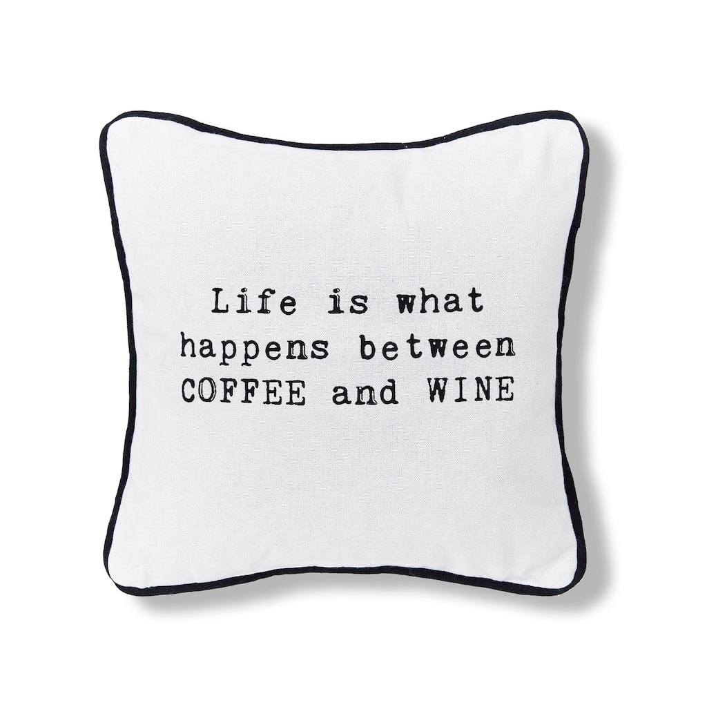 Coffee And Wine 10" x 10" Printed Throw Pillow