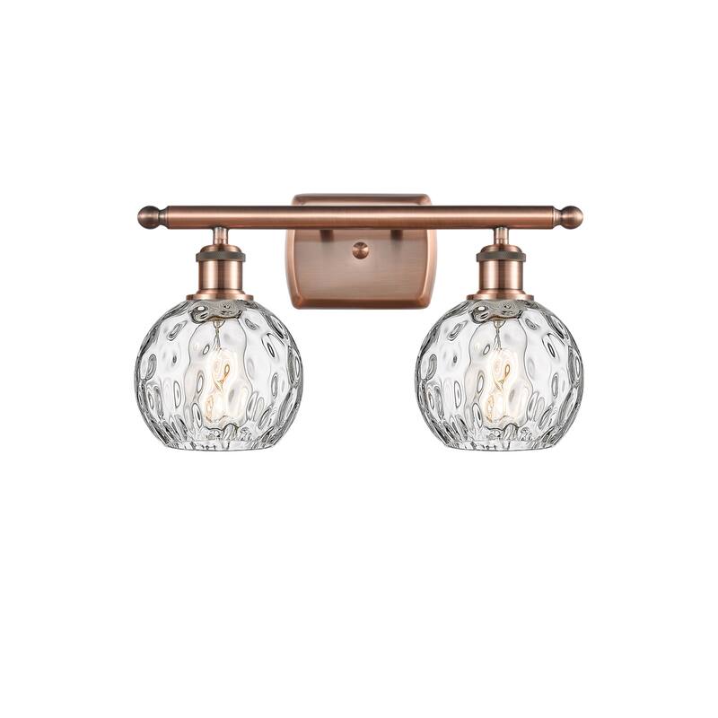 Innovations Lighting 516-2W-11-16 Athens Vanity Athens 2 Light 16" - Antique Copper / Clear Water Glass