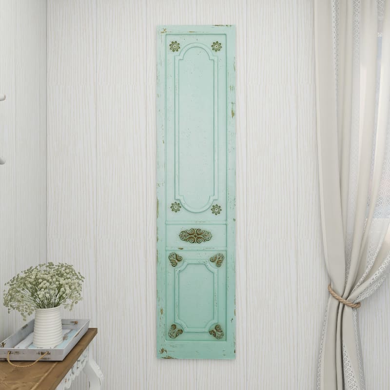 Green Wood Antique Door Scroll Home Wall Decor