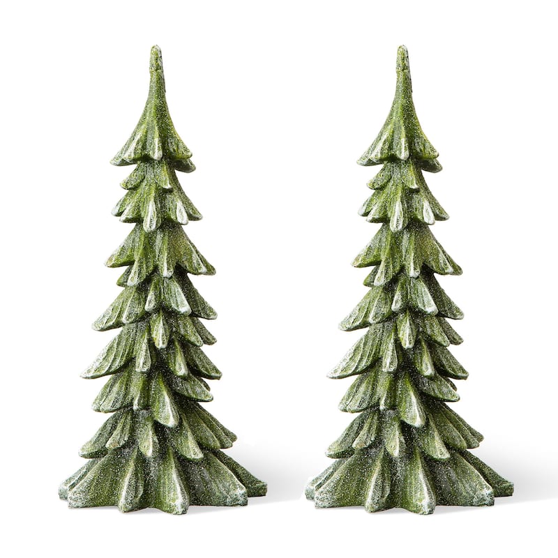 Glitzhome 14.75"H Resin Christmas Table Tree Holiday Decor