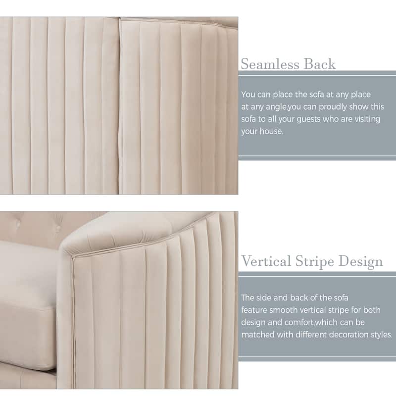 Velvet Sofa Chair with Tufted Back