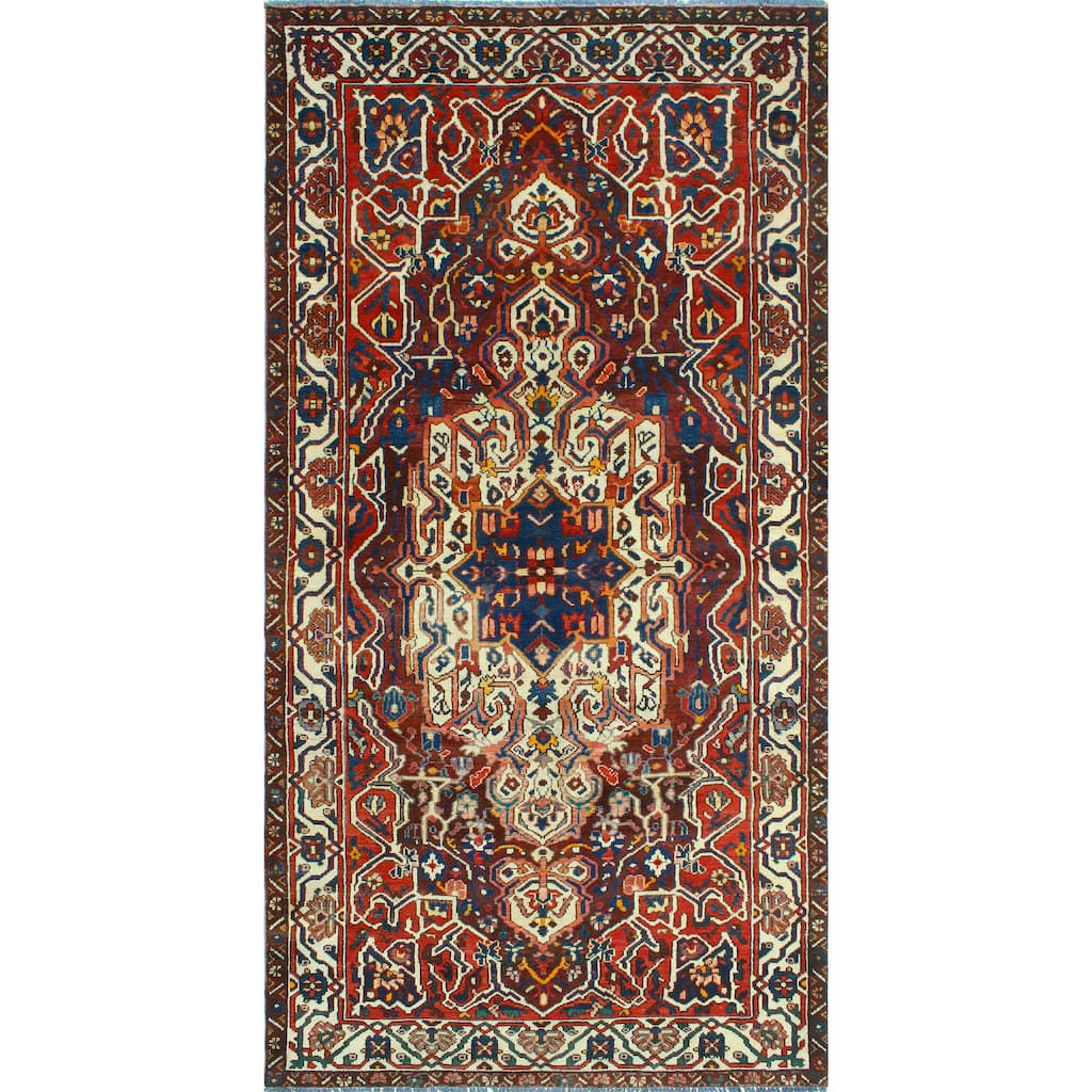 Fine Vintage Distressed Joycelyn Burgundy/Ivory Runner - 5'0" x 9'10"