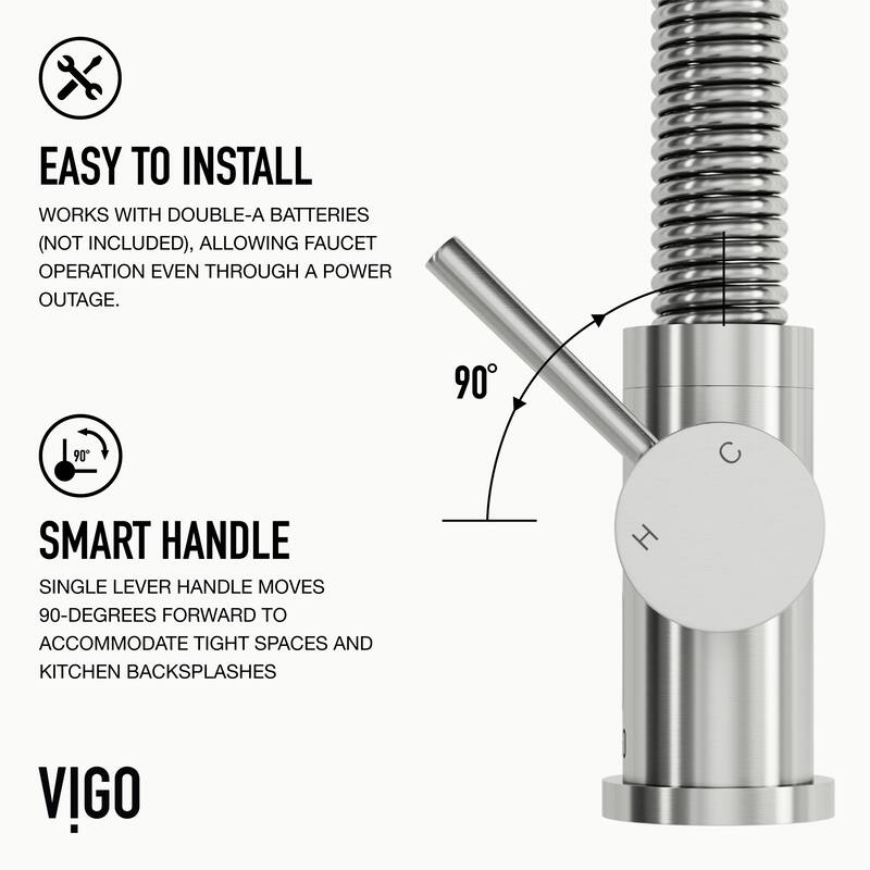 VIGO Edison 19" H Single Handle Pull-Down Sprayer Kitchen Faucet Set with Touchless Sensor
