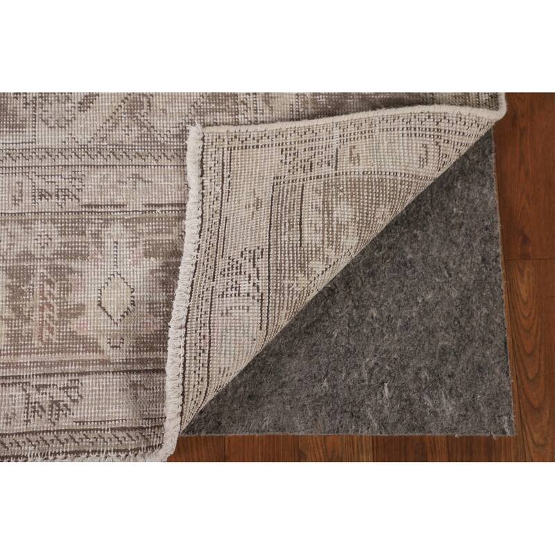 Distressed Tabriz Living Room Rug Handmade Wool Carpet - 6'5"x 9'4"