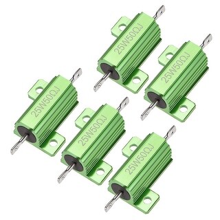 Lot De 5 Résistances De Puissance 25W 50 Ohm - Boîtier Aluminium Avec Vis, Tolérance 5%, Vert - Pour Audio, éclairage, Contrôle Industriel