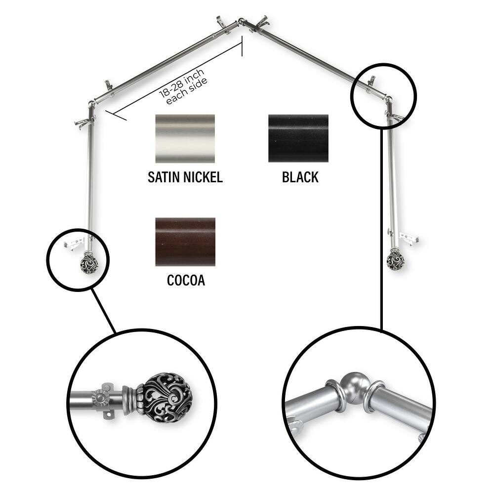 InStyleDesign Stella 4-Sided Bay Window Curtain Rod