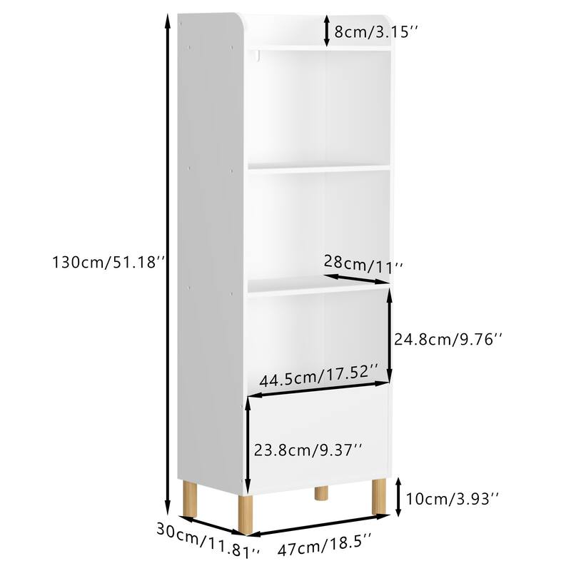2-in-1 Bookshelf For Toddlers Kids Bookshelves Rack With Toy Storage Organizer Book Unit Storage