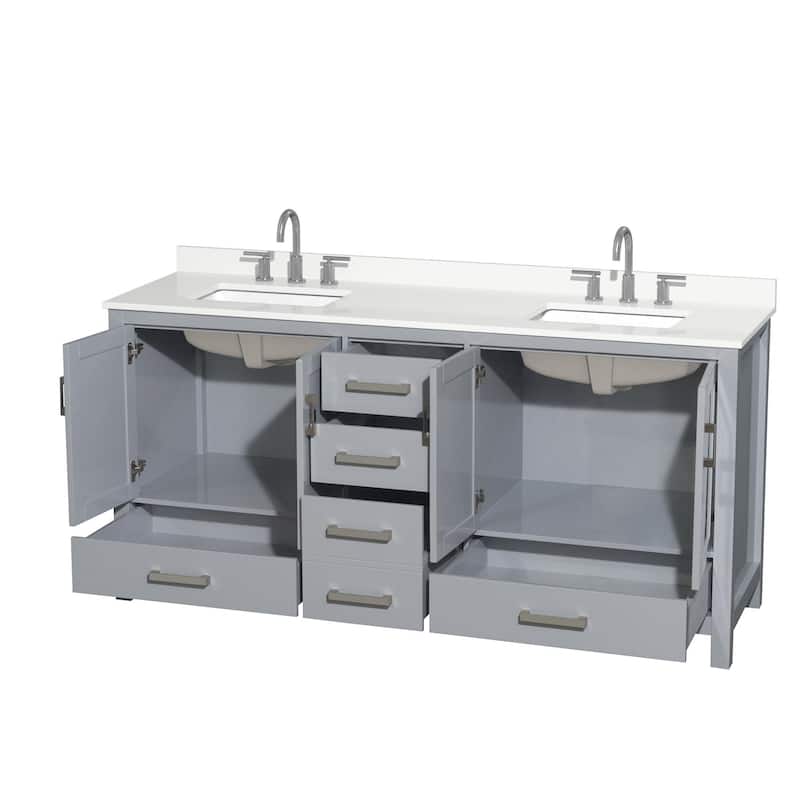 Wyndham Collection WCS141472D-QTZ-US3MXX Sheffield 72" Free Standing