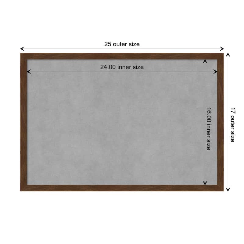 Amanti Art Carlisle Brown Narrow Framed Magnetic Board - Board Size 24x16