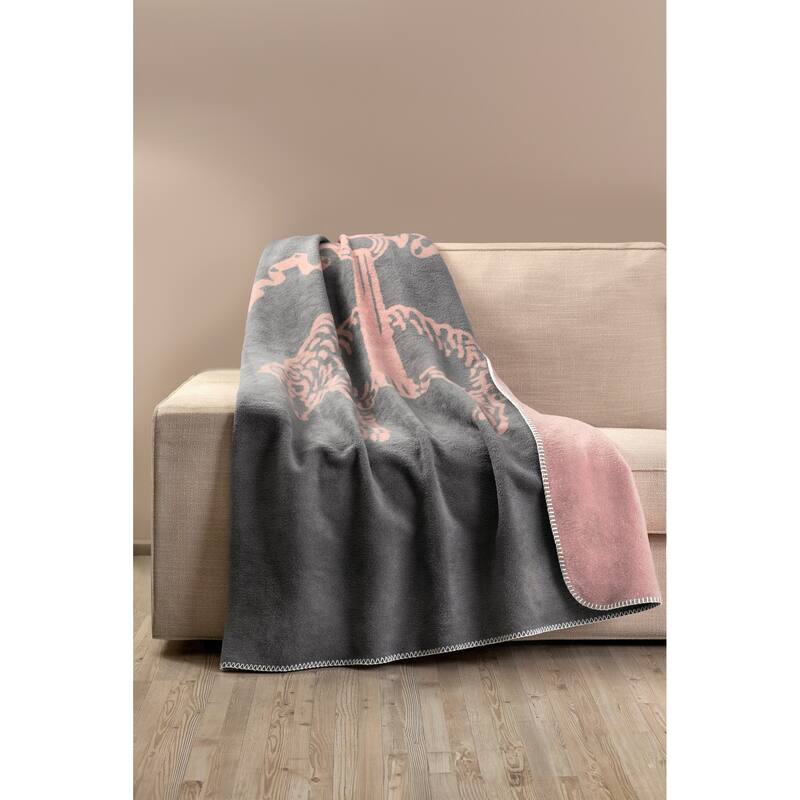 Brooks Brothers Double Faced Lamb Logo Throw