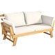 Outdoor Folding Daybed Patio Acacia Wood Convertible Couch Sofa Bed 