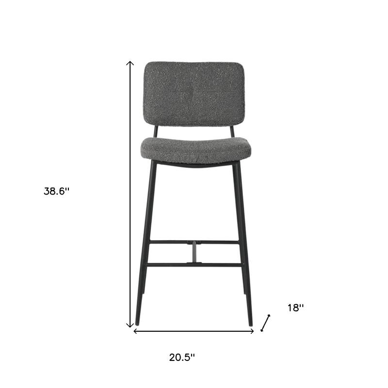 Set of 2 Modern 27” Seat Bar Height Stools with Low Backrest and Faux Leather Seat for Kitchen or Dining Room