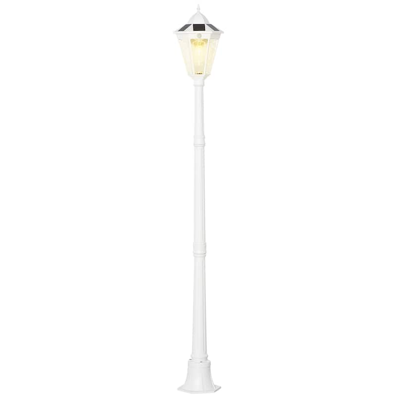 Waterproof Aluminum Outdoor Solar Lamp Post Light - White
