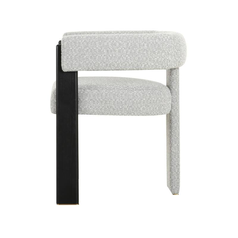 Modrest Kenmare Modern Light Grey Fabric & Black Dining Chair