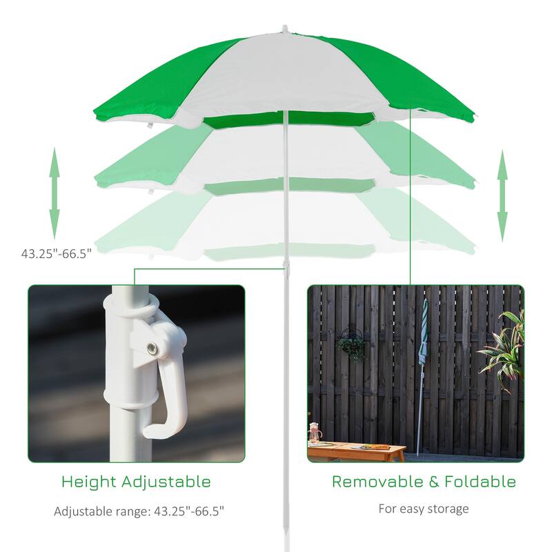 Outsunny Kids Picnic Table with Umbrella and Storage Inside, Sand and Water Table, Kids Outdoor Furniture - 36.5" x 33.5" x 19"