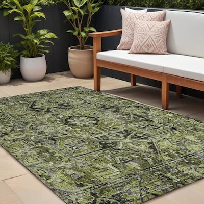 Maso Oriental Weather Resistant Timeless Grace Outdoor Rug