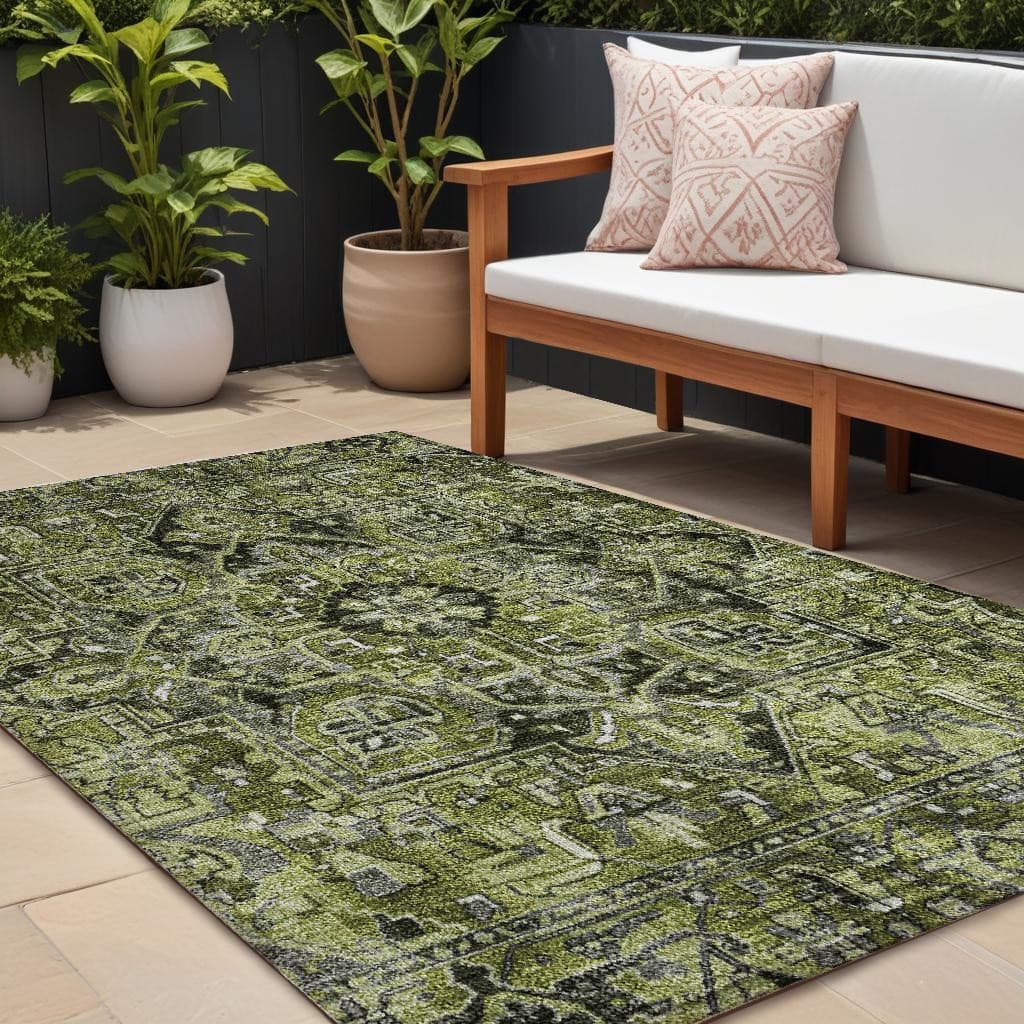 Maso Oriental Weather Resistant Timeless Grace Outdoor Rug