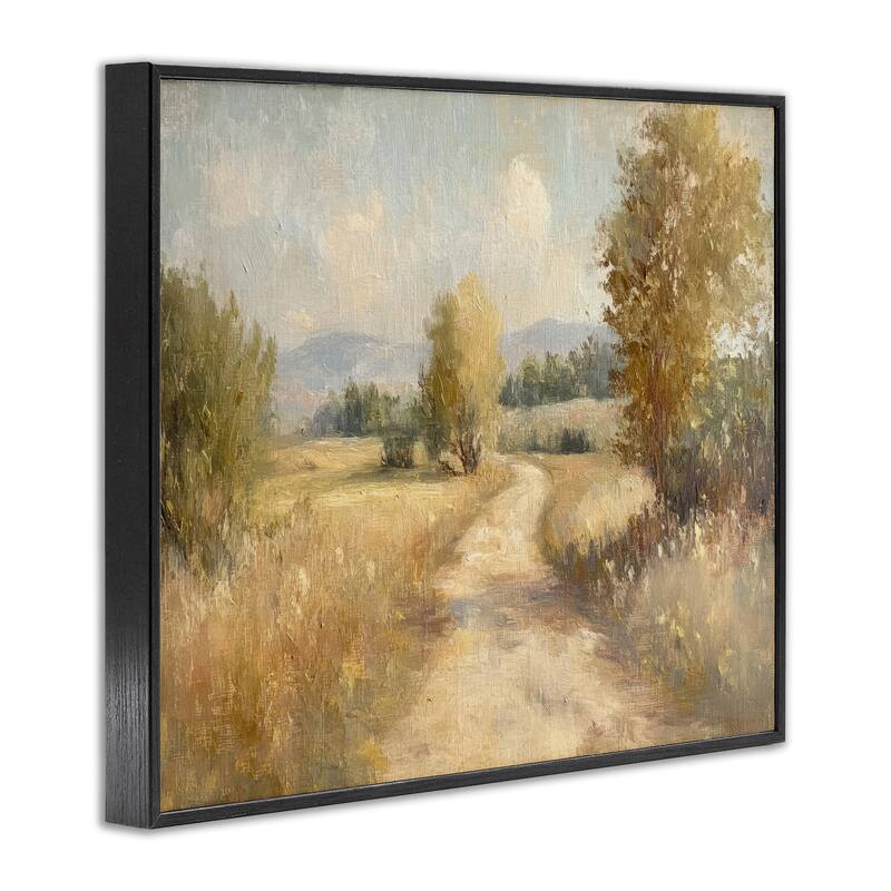 Stupell Gravel Road Landscape Framed Giclee Art Design By Petal Prints Design