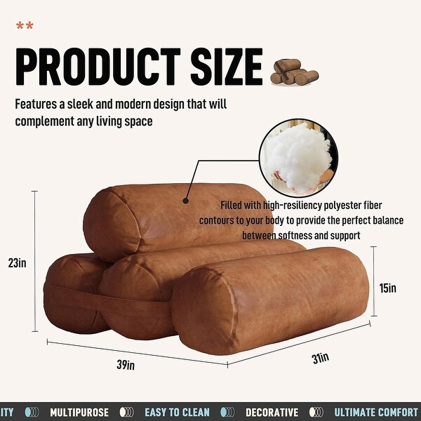WOWMAX Columnar Lazy Floor Sofa Couch Multifunctional Floor Bed