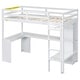 preview thumbnail 8 of 9, Twin Size Loft Bed with L-shaped Desk, Wardrobe, and Storage Shelves, Sturdy Wood Frame, Ample Storage, Safety Guardrails, White