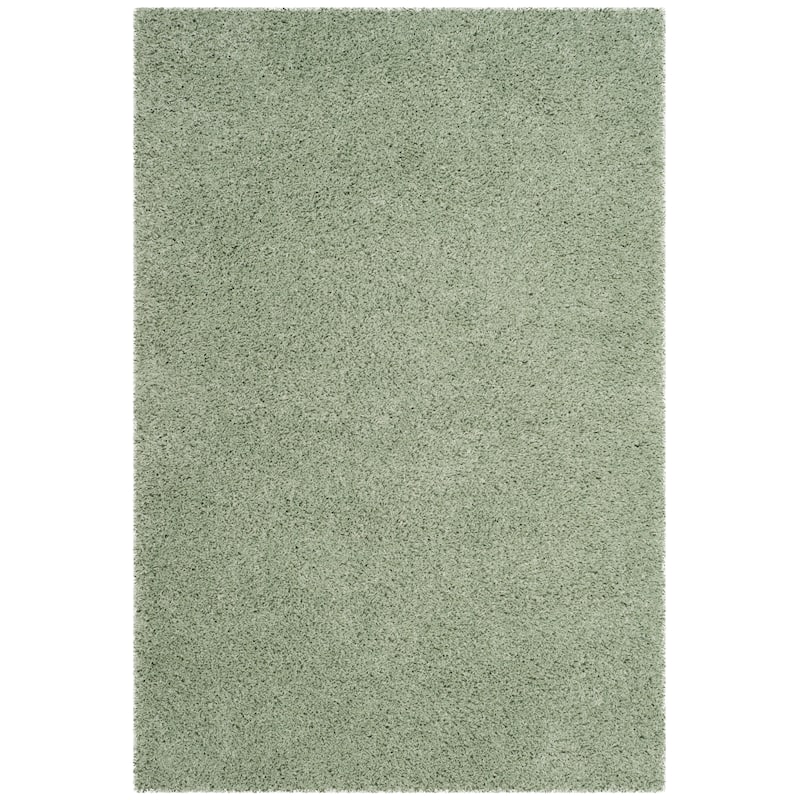 SAFAVIEH Laguna Shag Verdiana Solid Color 2-inch Thick Rug. - 3' x 5' - Light Sage - Rectangle
