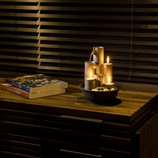 Tabletop Fountain with Three Candles