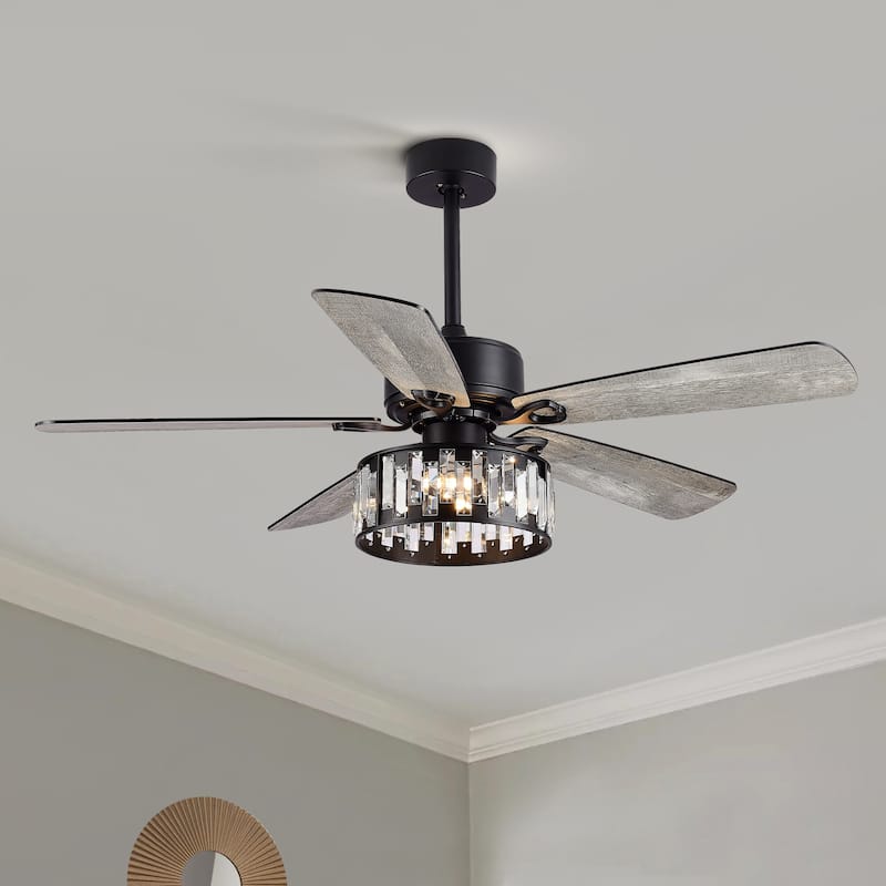 52" 5-Blade Farmhouse Ceiling Fan with Lights Remote Control