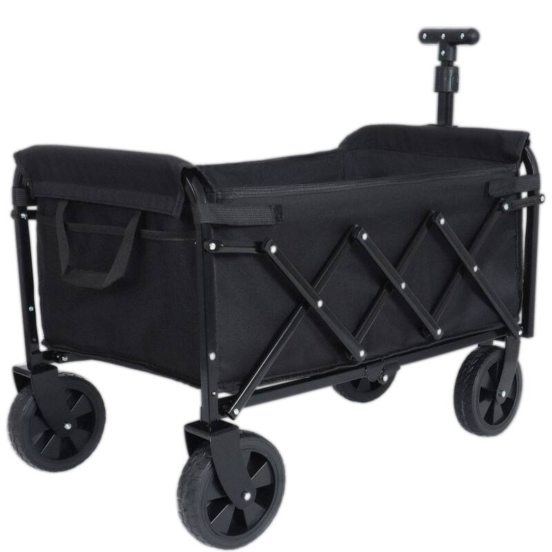 Expandable Dual-Layer Utility Wagon with 100% Extra Space - Grocery Cart for Camping,Shopping,Sports,Gardening,Fishing