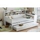 preview thumbnail 54 of 54, Roomfitters Wooden Twin/Full Size Daybed with Storage Shelves, Multi-functional Bed with Twin Size Trundle Bed and Study Desk