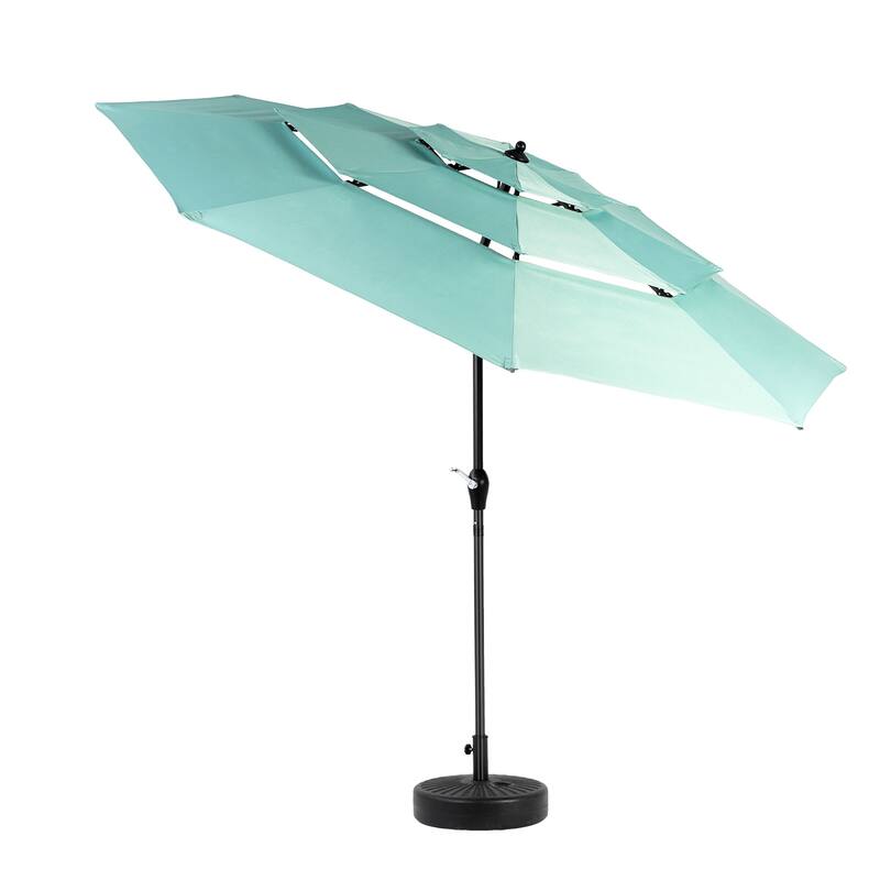 Topcraft 10ft Aluminum 3 Tier Tiltable Market Umbrella