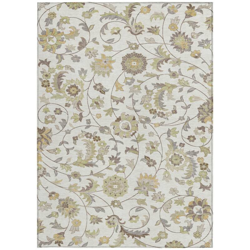 HomeRoots Floral Transitional Rectangle Outdoor Rug