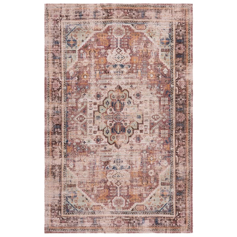 SAFAVIEH Handmade Saffron Clarita Jute & Chenille Rug - 6' Square - Ivory/Purple