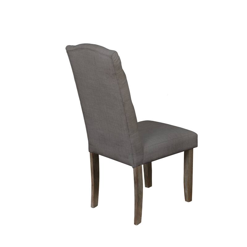 Best Quality Furniture Tufted Linen Wooden Rustic Side Chairs