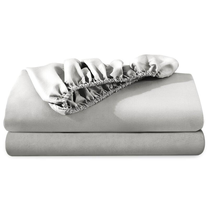 Bare Home 2-Pack Microfiber Fitted Bottom Sheets - Full - Light Grey