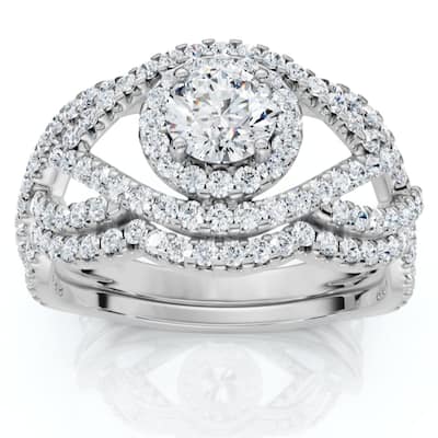 1Ct Luxe Diamond Engagement Wedding Ring Set Gold or Platinum Lab Grown