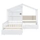 preview thumbnail 9 of 16, Twin House Bed with Sofa, Wireless Charging, Drawers, and Shelves, White