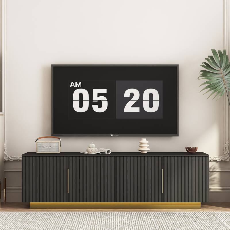 68" Modern TV Stand with 16-Color LED Lighting – Entertainment Center Cabinet for 55/60/65-Inch TVs