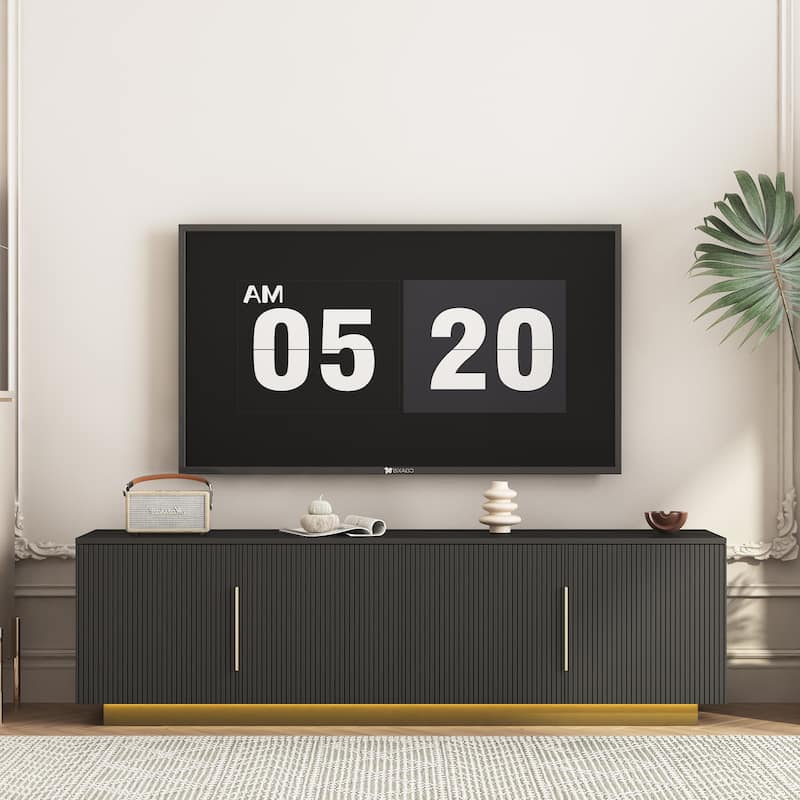 TV Stand with 16 Color LEDs,68" Modern TV Stand, TV Cabinet Entertainment Center for 55 60 65 Inch TV - Black