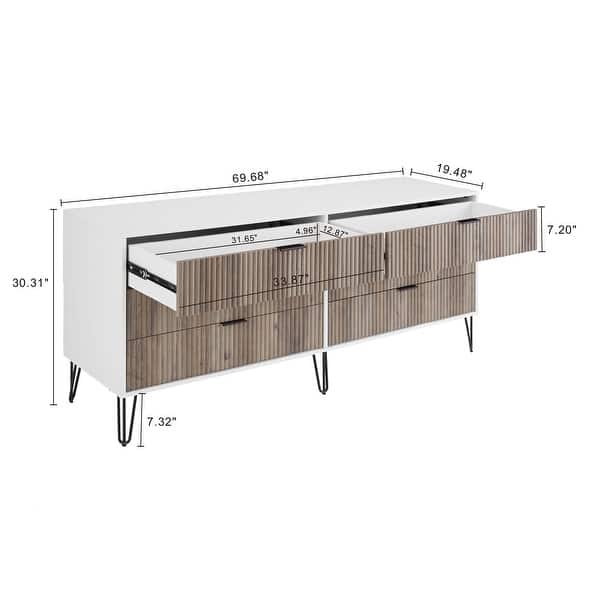 Manhattan Comfort DUMBO Modern 6-Drawer Double Low Dresser in Black Manhattan Comfort DUMBO Modern 6-Drawer Double Low Dresser in Black