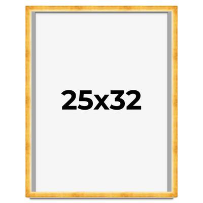 25x32 Shadow Box Frame Gold | 1.625 Inches Deep Real Wood Traditional