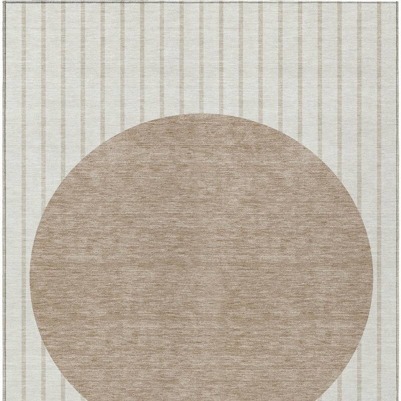 HomeRoots Striped Transitional Rectangle Outdoor Rug