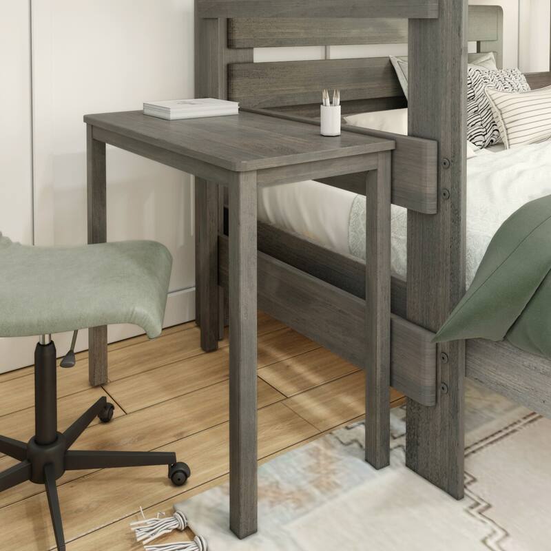 Max and Lily Farmhouse Twin over Full L Shaped Bunk Bed with Desk