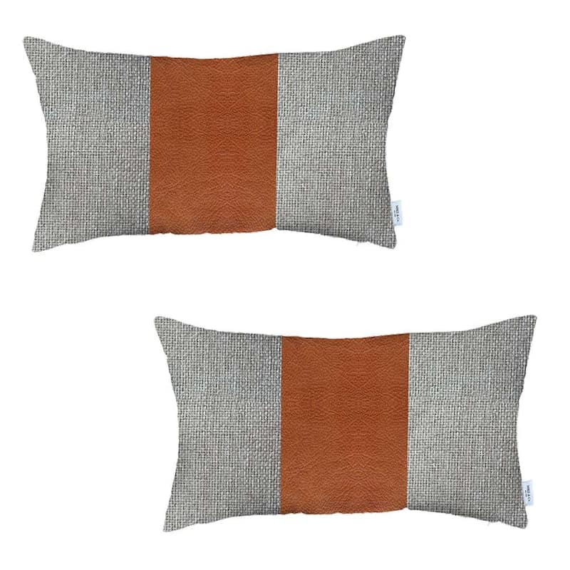 Boho-Chic Decorative Vegan Faux Leather Pillow Covers 2 PCS