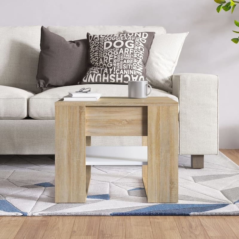 vidaXL Coffee Table End Table Sofa Table Living Room Furniture Engineered Wood - 21.9" x 21.7" x 17.7"