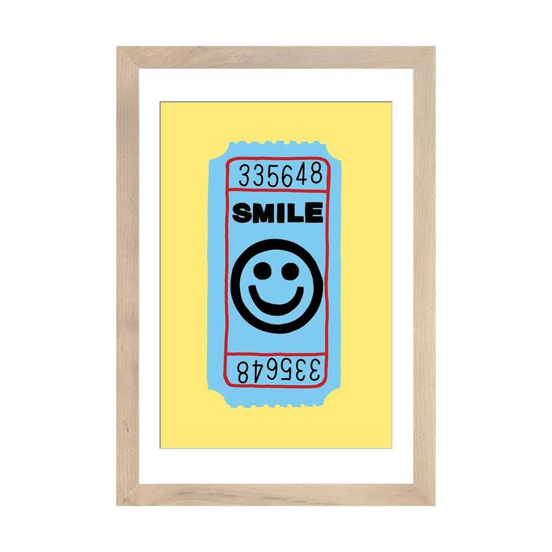 iCanvas "Smile Ticket" by Jaymie Metz - Natural - 24x16x1