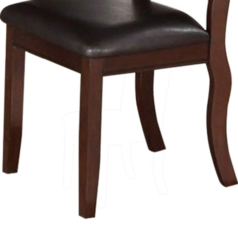 Rubber Wood Dining Chair, Set Of 2, Brown And Black - 40 H x 23 W x 20 L Inches