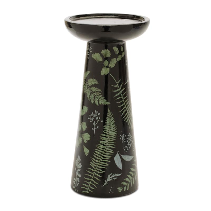 Ceramic Botanical Print Candle Holders (Set of 2)
