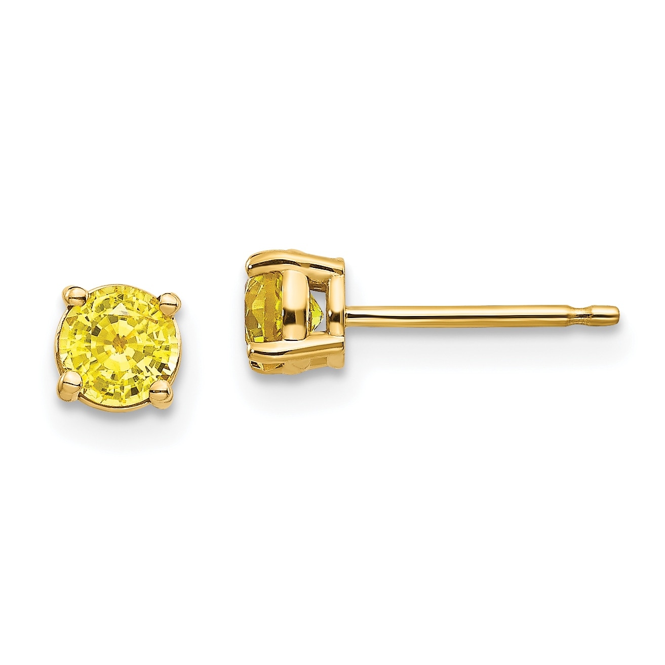 4.8 TCW Certified Ceylon Yellow Sapphire Stud Earrings White Gold over Sterling 