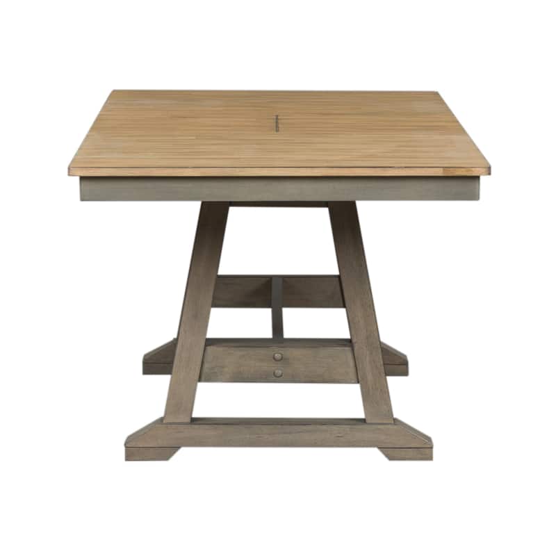 Lindsey Farm Gray and Sandstone 6 Piece Trestle Table Set