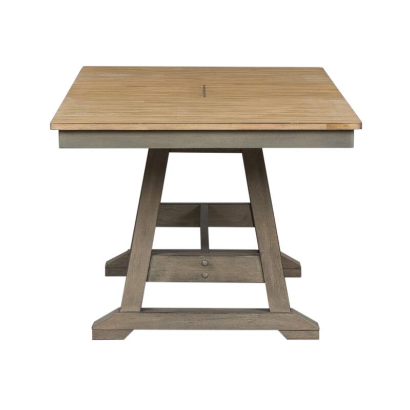 Lindsey Farm Gray and Sandstone Trestle Table - Grey